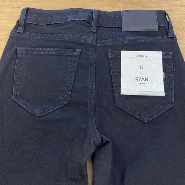 Hidden Los Angeles Womens‎ High Rise Slit Hem Ryan Bootcut Jeans Black Sz 24 NWT - Image 6