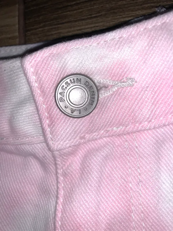 Pink Tie Dye Jean Shorts - Image 4