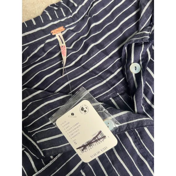 Free People Prepped and Ready Skort Set Size Small Navy‎ Blue Stripe NWT NEW - Image 6