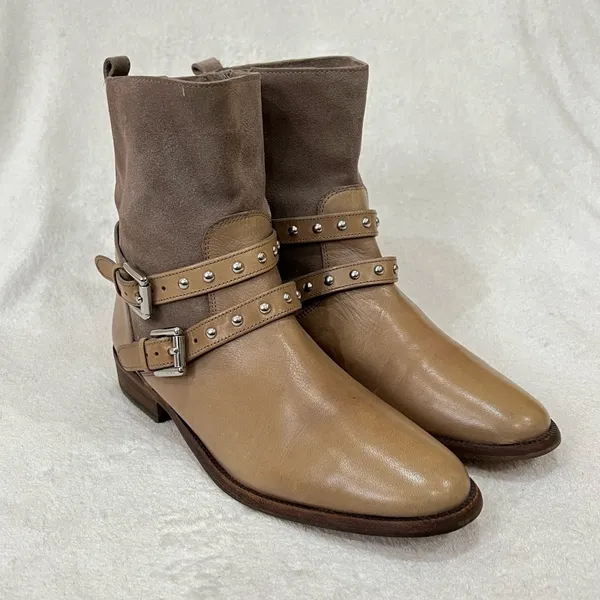 COACH Lilliana Studded Leather Suede Zip Up Ankle Boots Size 6 - Image 4