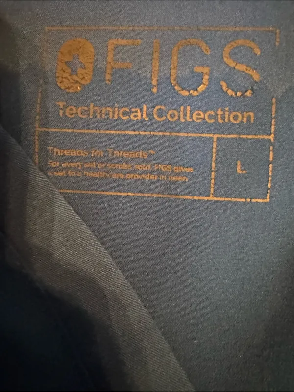 FIGS Technical Collection Scrub Set Royal Blue Size Large Jogger Top Combo - Image 6