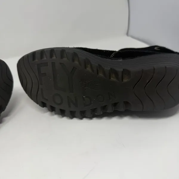 Fly London Suede Wedge Ankle Boots Black Lace Up Back Women Size 38 - Image 12