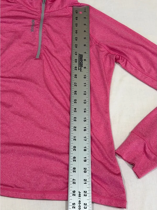 Reebok 1/4 Zip-Up Top Women’s Size Medium Pink Long Sleeve Compression Top - Image 2
