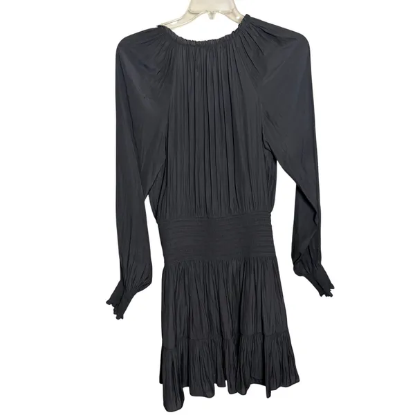 Ramy Brook Scotty Long Sleeve Mini Dress in Black Sz. M - Image 4