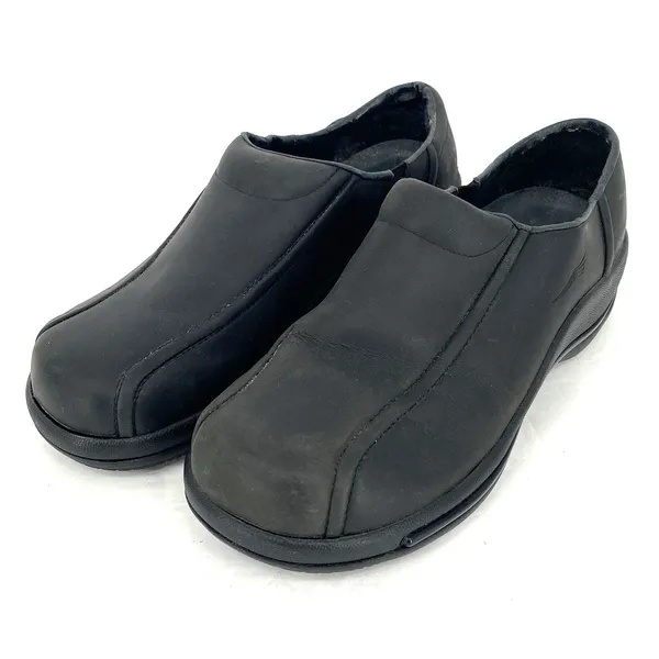 Dansko Calla Black Leather Clogs Comfort Slip On Shoes Women EU 40 - Image 10
