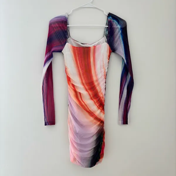 Princess Polly Multicolored Wilder Long Sleeve Mini Dress - Image 2