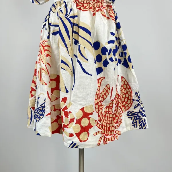 NWOT Farm Rio Mixed Lobsters One-Shoulder Linen Blend Mini Dress Size S - Image 4