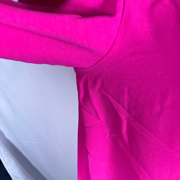 Easel Los Angeles‎ Pink Long Sleeve V-Neck Mini Dress Small Puff Sleeve Pockets - Image 5