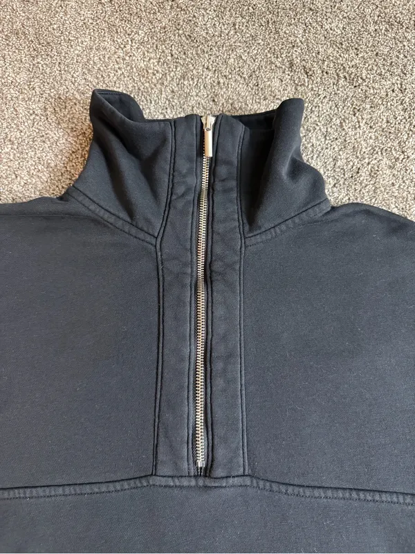 Old Navy Women’s Black Oversized Funnel Neck Quarter Zip Sweatshirt Medium - Image 6