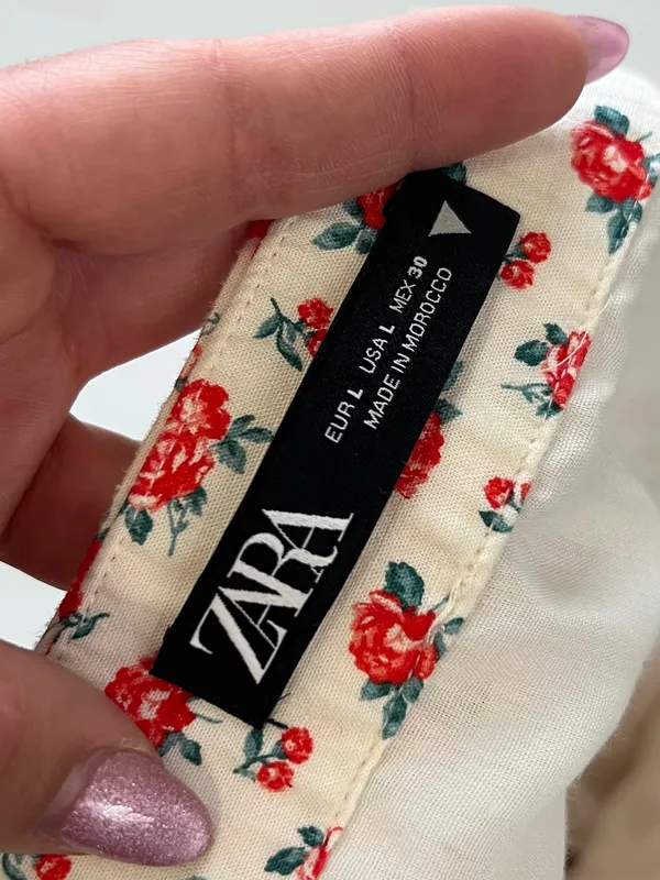 ZARA Floral Mini Skirt Women Large Ruffle Hem Cottagecore Y2K Aesthetic Boho Era - Image 4
