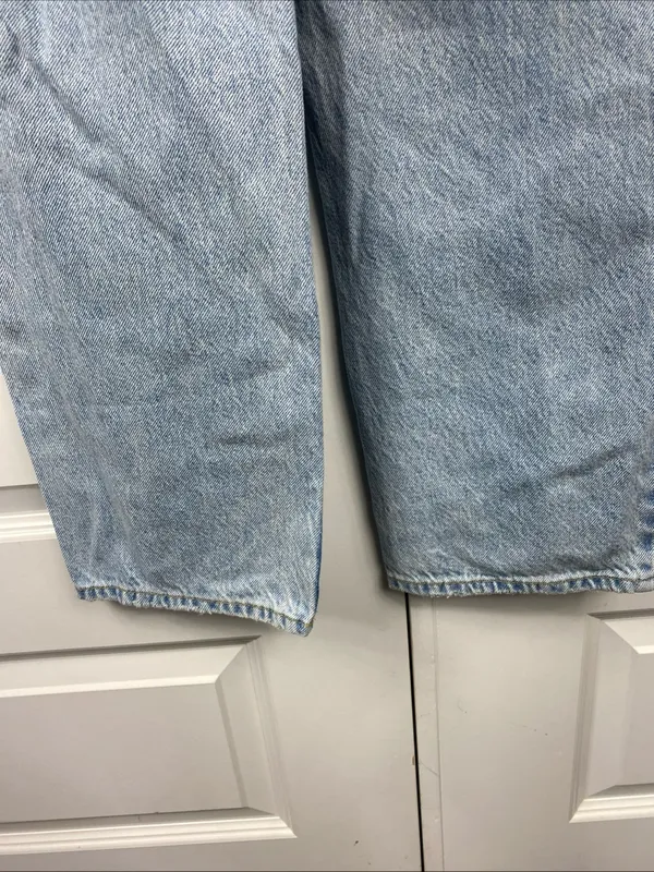 Pacsun Jordyn Low Rise Straight Jeans Blue Destroyed Light Wash 23 Baggy Cotton - Image 5