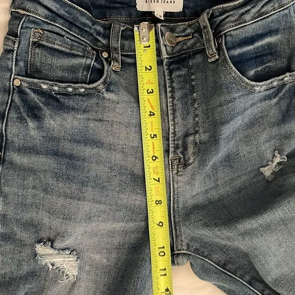 Risen Distressed Denim Blue Jeans Womens Size 3 / 26 - Image 6