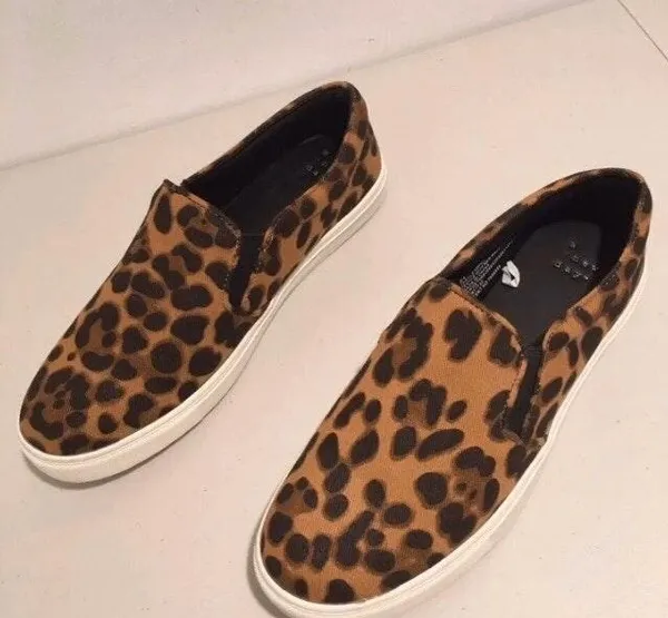 Leopard Print Sneakers, Size 7W Brown - Image 3
