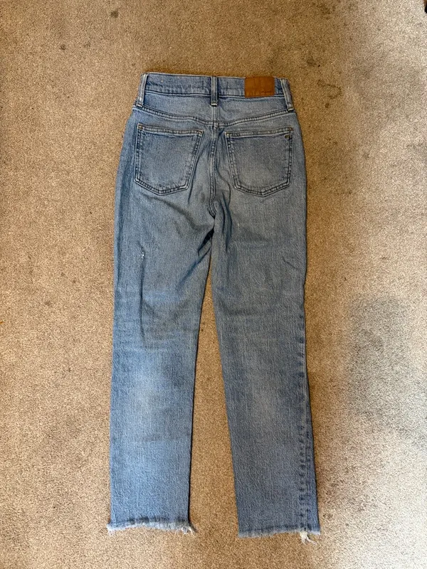 Madewell Light Wash Raw Hem Perfect Vintage Jeans Size 25 - Image 3