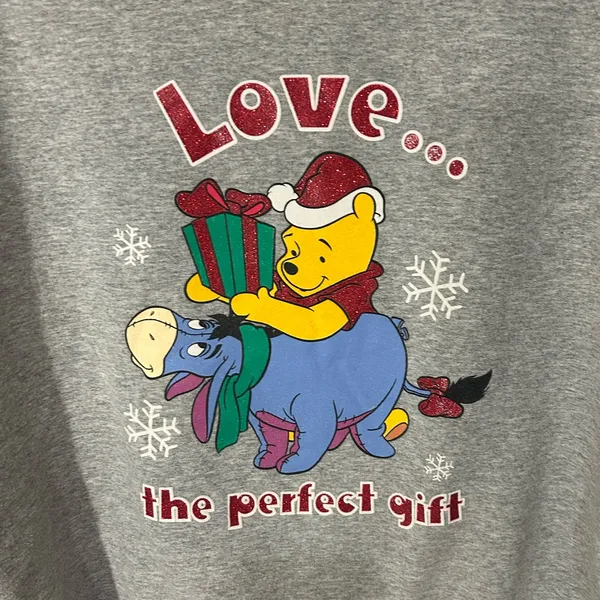 Disney Vintage Winnie the Pooh crew neck sweatshirt Christmas holiday woman’s XL shirt - Image 2