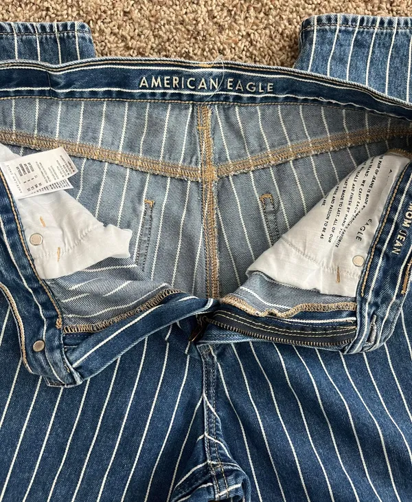 American Eagle Pinstripe Mom Jeans - Image 2