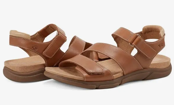 NEW Easy Spirit Mavey Medium Brown Leather Sandals, Size 7, New in Box - Image 6
