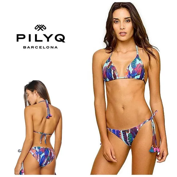 PILYQ Vida feather teeny string bikini set. New - Image 2