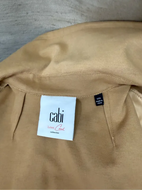 CABI Casablanca Trench Coat Ponte Knit Tan Sz small - Image 5