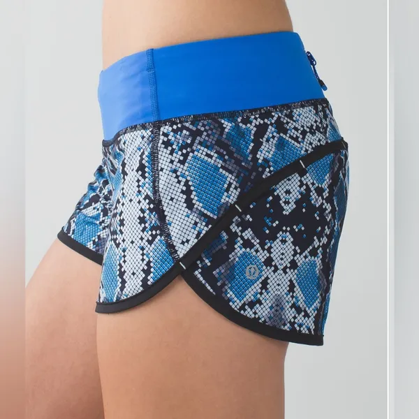 Lululemon Run Speed Short Mini Ziggy Snake Caspian Blue Size 2 Running Sporty - Image 2