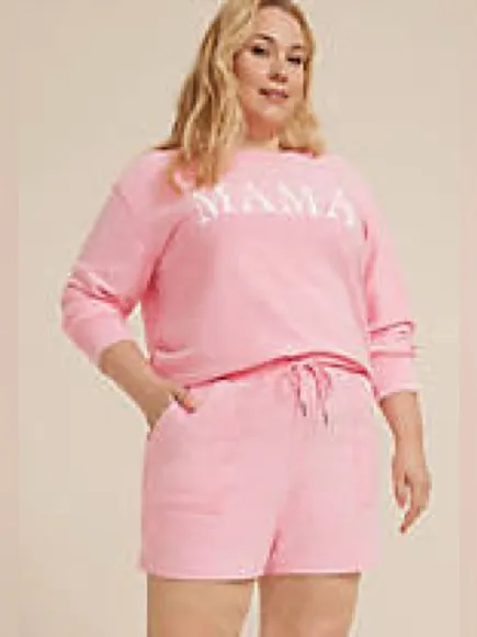 Maurices Pink Coral Corded Ribbed High Rise 5” Drawstring Short - size 1x - Image 9
