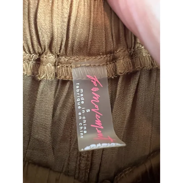 Free People‎ “So Slick” Cargo Pants Size S Brown Slouchy Pocket Pants - Image 6