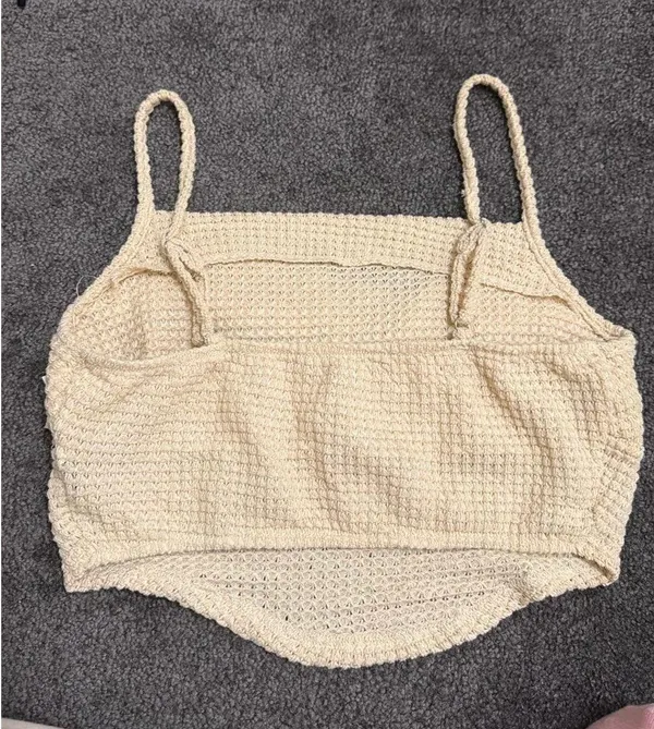 Knit Crop top Tan Size M - Image 2