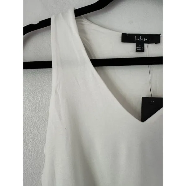 NWT Lulus Feel Like Dancing White Jersey Knit Crop Top Womens Size Small - Image 5