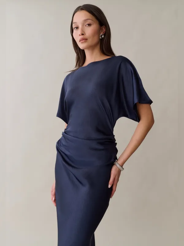 NWT Few Moda Wren Dress size 12 Navy Blue maxi o.p.t - Image 3