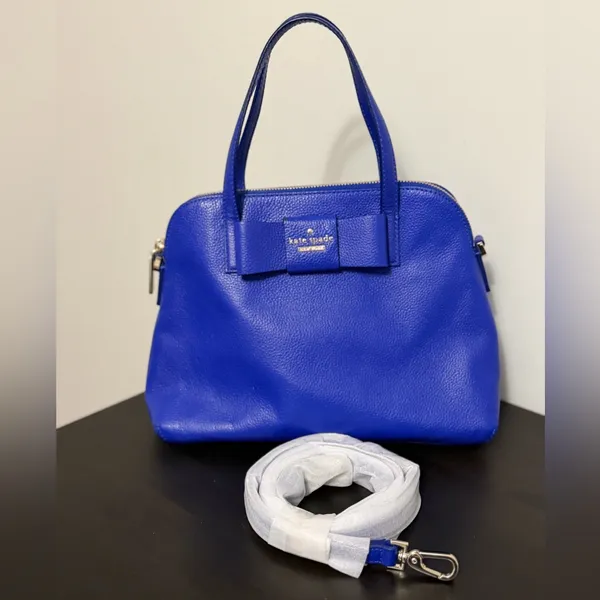 Kate Spade Maise Bow Satchel Bag in Bright Lapis Includes Strap - Image 4