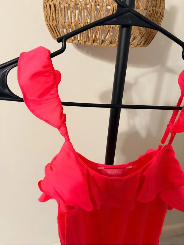 Lilly Pulitzer Hot Pink Ruffle Strap Camisole - Image 2