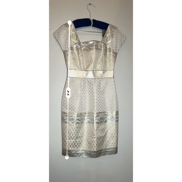 Marchesa Voyage Arabian Stars Align Ivory Sheath Formal Dress Women’s 4 - Image 9