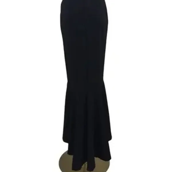NWT Lulus Elegant Grace Sleeveless Tiered Halter High-Low Maxi Dress L Black - Image 8