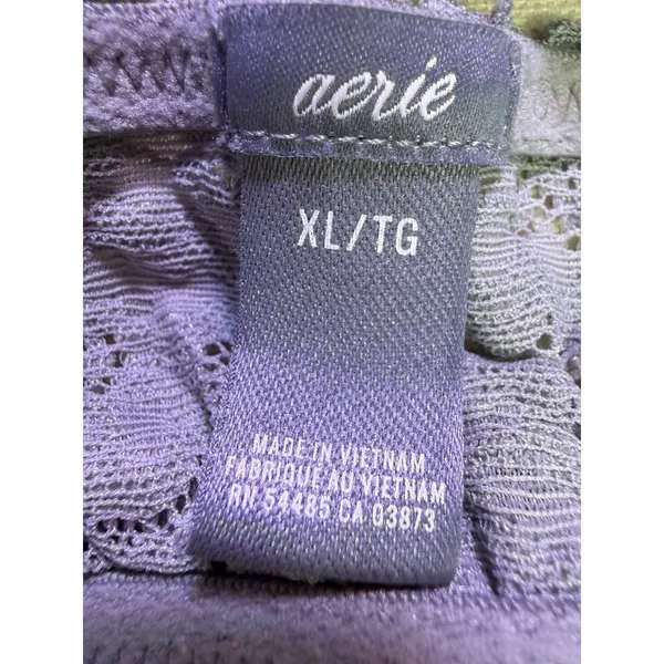 Aerie Gray Floral Lace Bralette Bra Wireless Pullover Racerback XL (F22) - Image 4