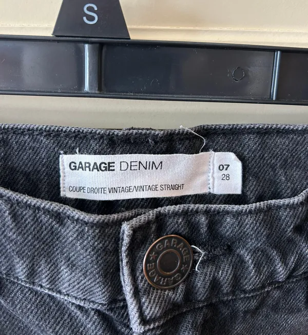 Garage Distressed Black Vintage Straight Leg Jeans - Image 4