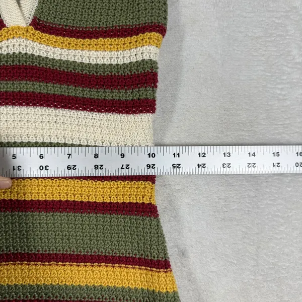 Zara Womens Striped Halter Mini Dress Green Red Yellow Small 4813/812/071 - Image 4