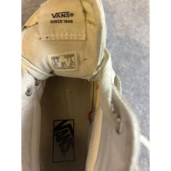 Vans Sk8-Hi‎ High Top Sneakers White Orange Splatter Women 7.5 Men 6.0 - Image 5