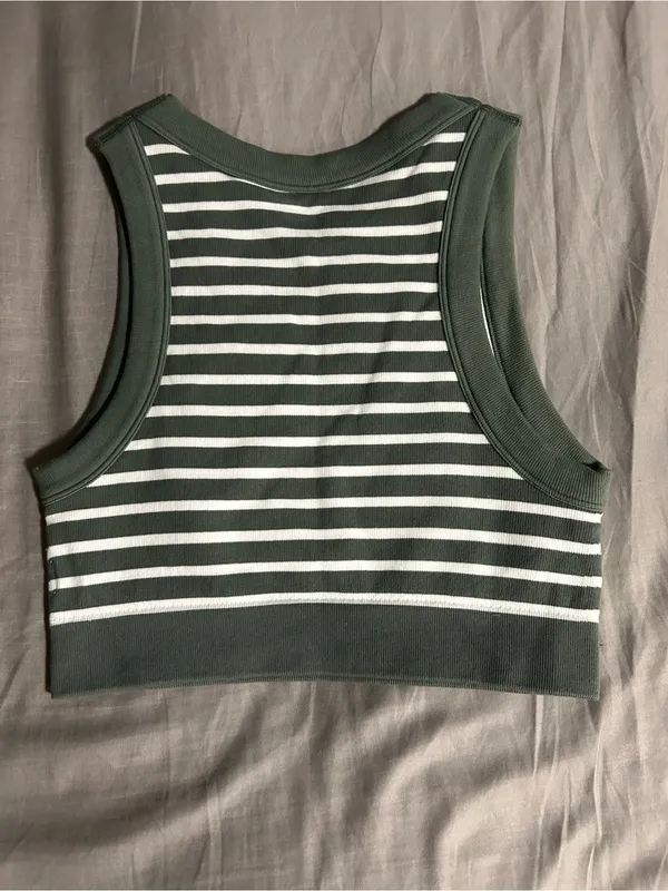 Offline by aerie Green Striped Seamless Tank Size M - Image 3