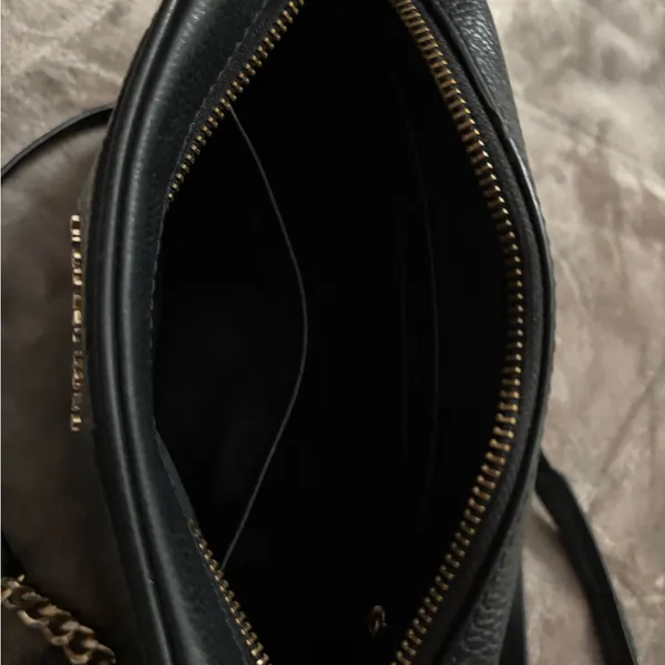 Michael Kors Black Leather Crossbody with Gold Chain and Tassel - Image 9
