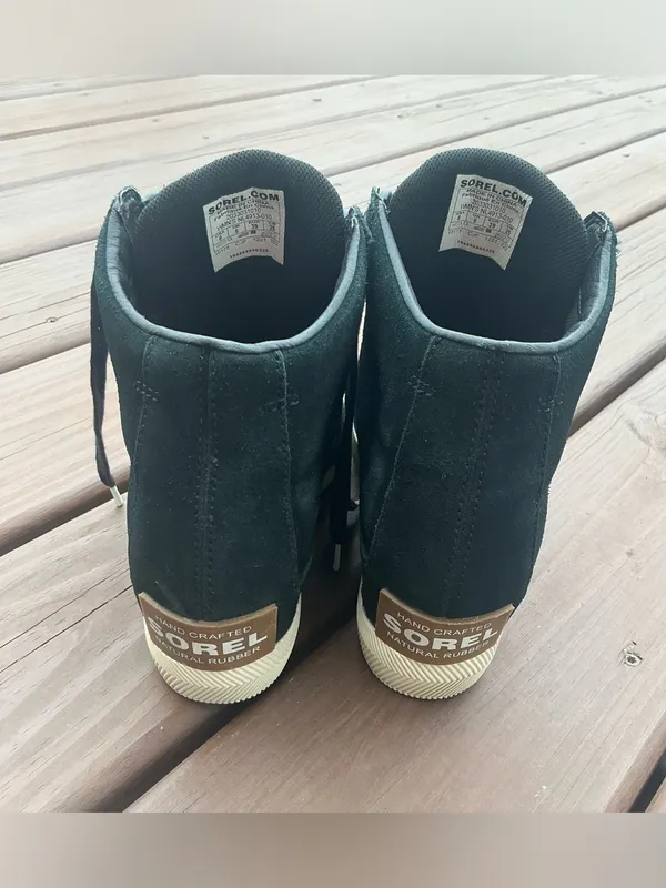Sorel Black Suede High-Top Wedge Sneaker - Image 8
