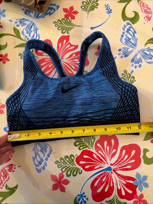 Nike Pro Hyper Classic Women’s Lined Sports Bra Size Small Blue Black - Image 6
