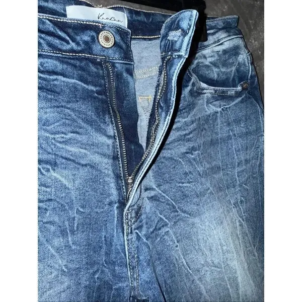 Kancan Womens High Rise Mom Jeans Acid Wash Straight leg 13/30 KC7829D #764 - Image 4