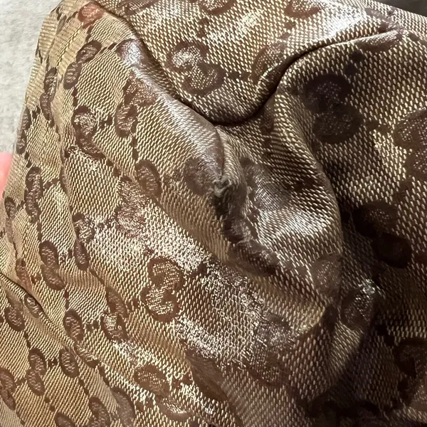 Gucci Hysteria Beige and BrownCrystal Large GG Water-resistant Shoulder Bag - Image 13