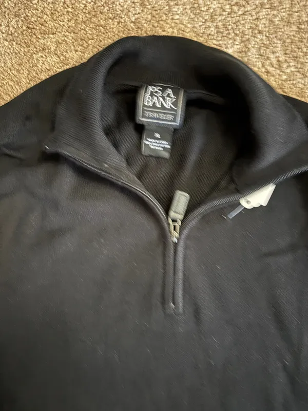 Jos. A. Bank Men's Black Quarter Zip-Up Sweater - Image 2