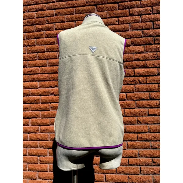 Columbia fleece vest cream and purple women's medium - Image 2
