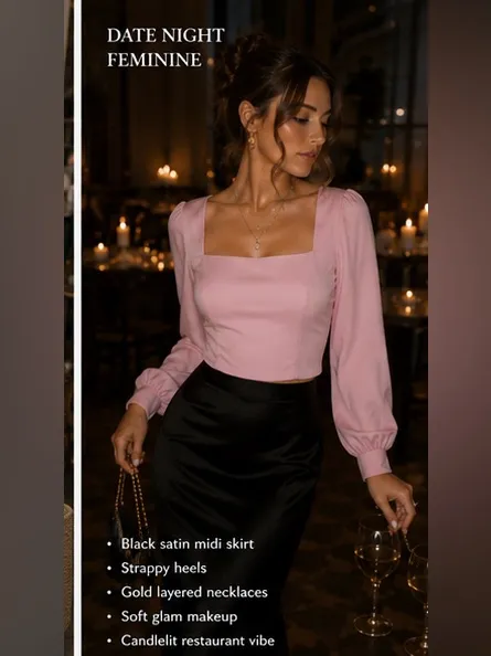ASTR The Label Blush Pink Satin Square Neck Puff Sleeve Romantic Coquette Size M - Image 3
