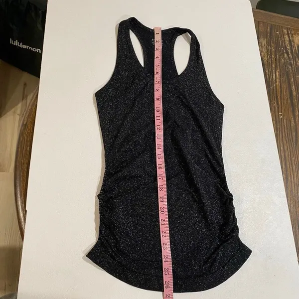 Athleta XS Black Racerback Athletic Tank Top Ruched Yoga Workout Activewear - Image 6
