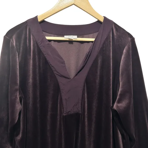 Pure Jill Womens Velvet Tunic XL Purple Whimsigoth Earthy Moody‎ Romantic Boho - Image 3