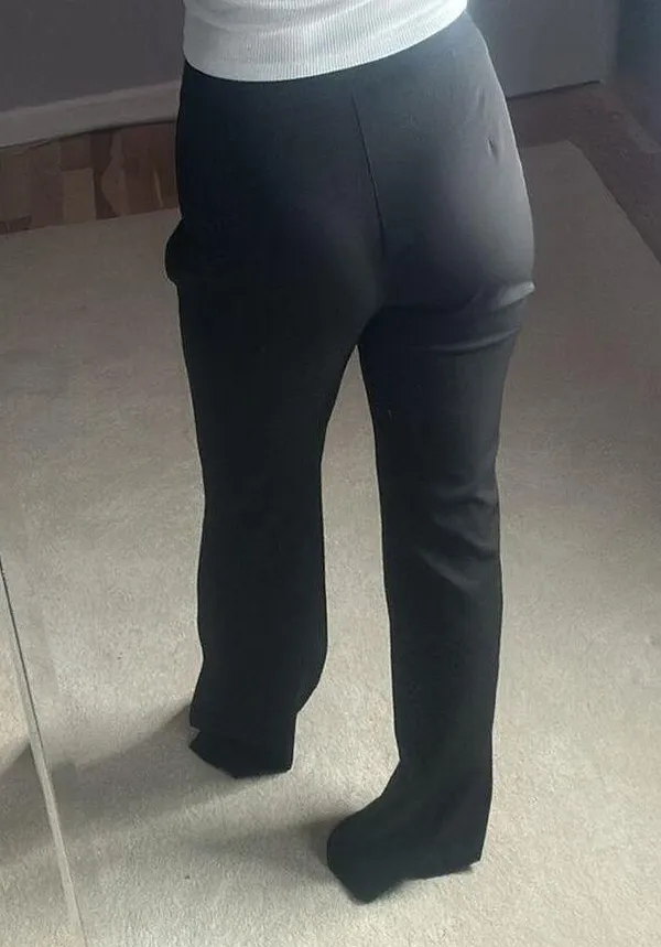 Sincerely Jules: Black Wide Leg Side Slit Dress Pants - Image 3