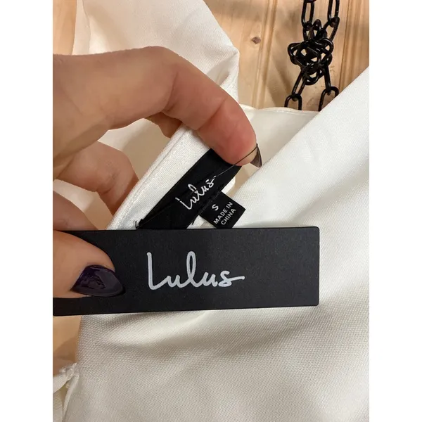 Lulus Blissfully Beaming White Sleeveless Bow Mini Dress Party Bridal Medium - Image 9